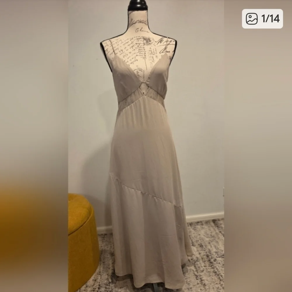 Abercrombie & Fitch Taupe Maxi Dress, Size M.